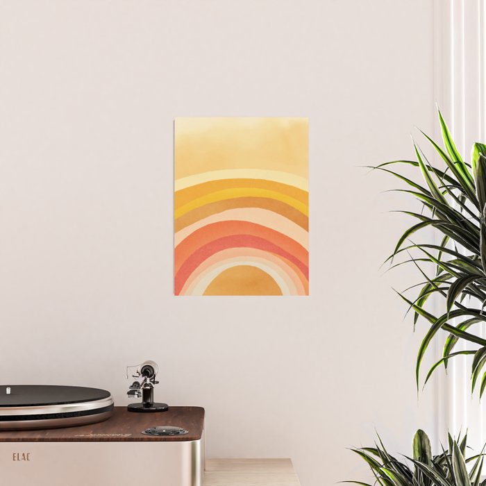 Whimsy Boho Rainbow Ombre Orange Yellow Poster Gallery Image 2