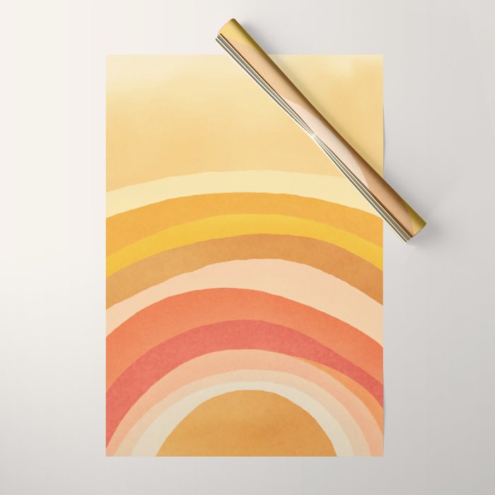 Whimsy Boho Rainbow Ombre Orange Yellow Wrapping Paper Gallery Image 1