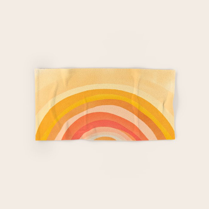 Whimsy Boho Rainbow Ombre Orange Yellow Bath Towel Gallery Image 1