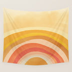 Whimsy Boho Rainbow Ombre Orange Yellow Wall Tapestry Gallery Image 4