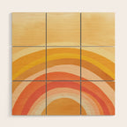 Whimsy Boho Rainbow Ombre Orange Yellow Wood Wall Art Gallery Image 1