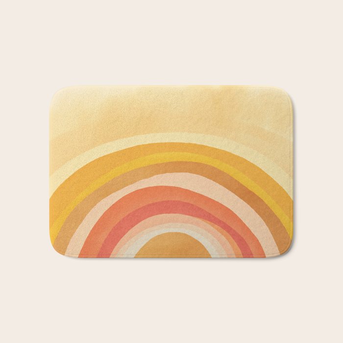 Whimsy Boho Rainbow Ombre Orange Yellow Bath Mat Gallery Image 1