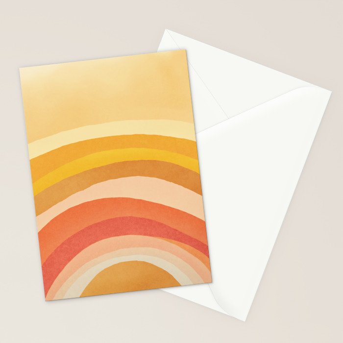 Whimsy Boho Rainbow Ombre Orange Yellow Stationery Card Gallery Image 2
