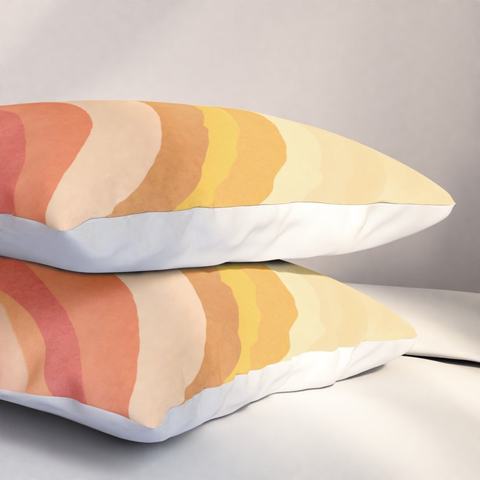 Whimsy Boho Rainbow Ombre Orange Yellow Pillow Sham Gallery Image 3