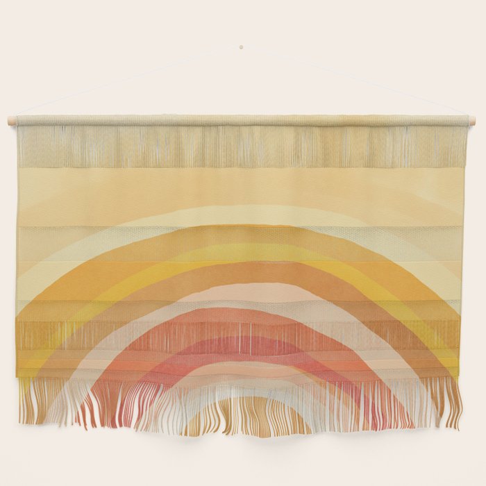 Whimsy Boho Rainbow Ombre Orange Yellow Wall Hanging Gallery Image 1