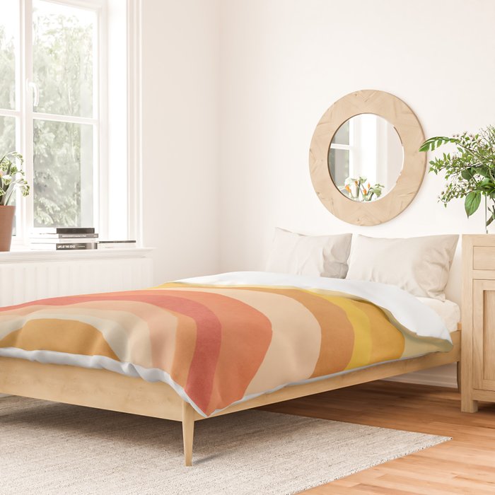 Whimsy Boho Rainbow Ombre Orange Yellow Duvet Cover Gallery Image 2