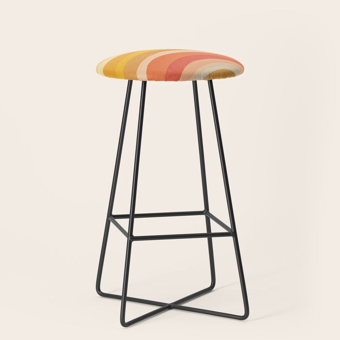 Whimsy Boho Rainbow Ombre Orange Yellow Stool Gallery Image 1