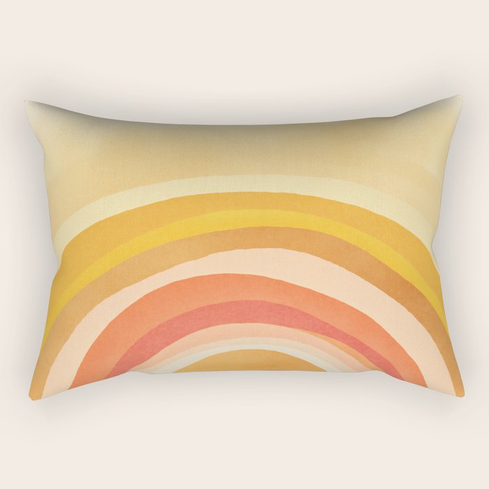 Whimsy Boho Rainbow Ombre Orange Yellow Rectangular Pillow Gallery Image 1