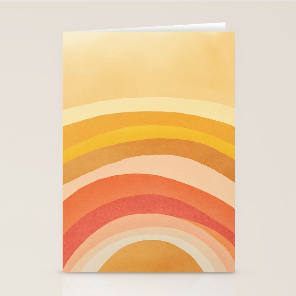 Whimsy Boho Rainbow Ombre Orange Yellow Stationery Card Gallery Image 1
