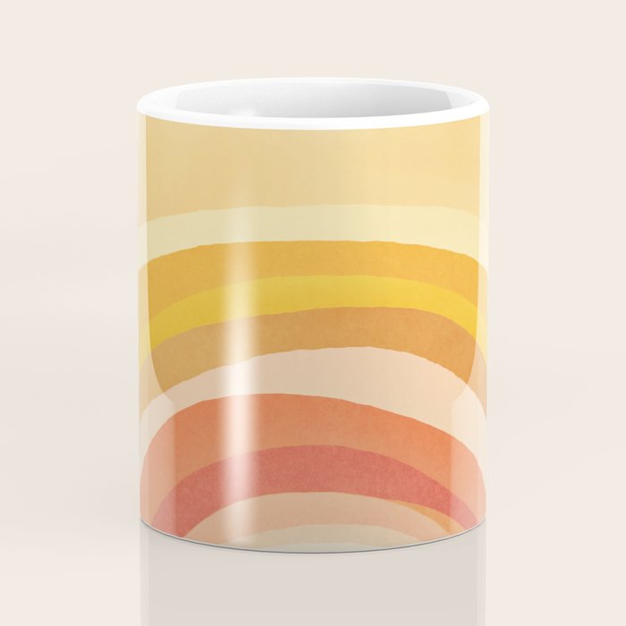Whimsy Boho Rainbow Ombre Orange Yellow Coffee Mug Gallery Image 4