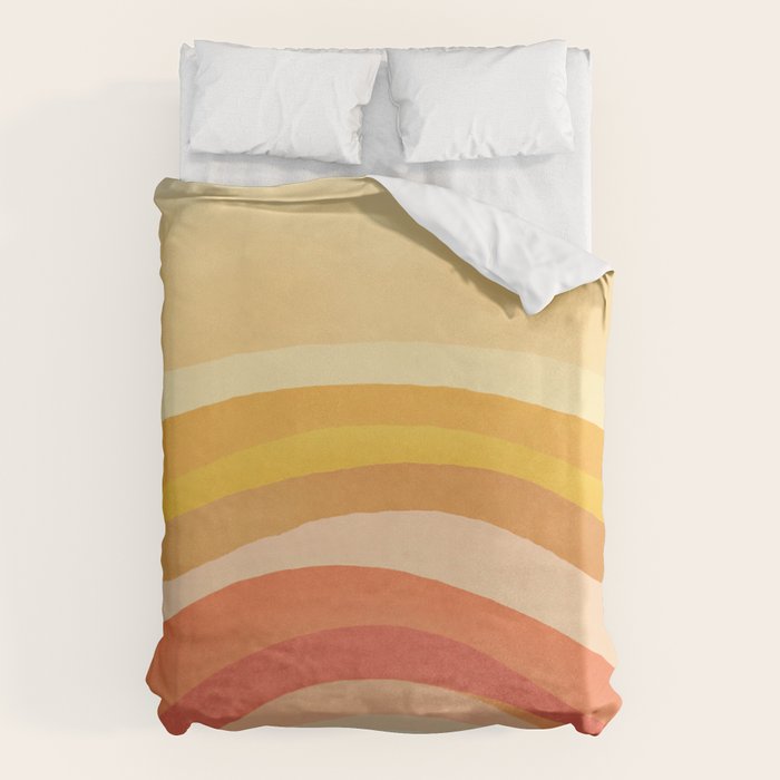 Whimsy Boho Rainbow Ombre Orange Yellow Duvet Cover Gallery Image 1