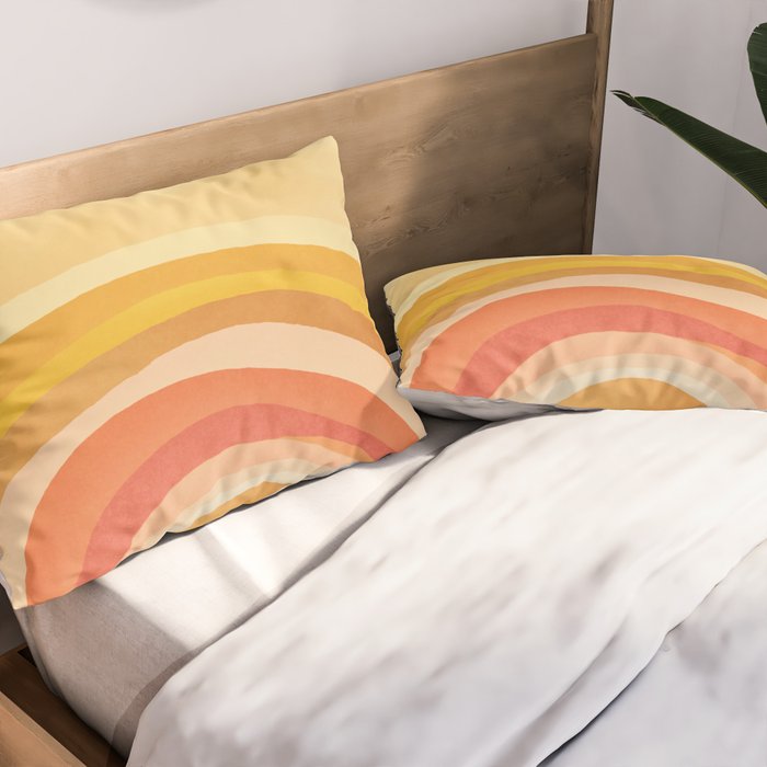 Whimsy Boho Rainbow Ombre Orange Yellow Pillow Sham Gallery Image 2