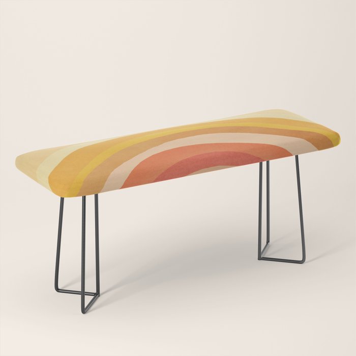 Whimsy Boho Rainbow Ombre Orange Yellow Bench Gallery Image 1