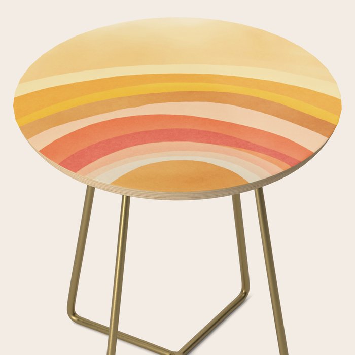 Whimsy Boho Rainbow Ombre Orange Yellow Side Table Gallery Image 2