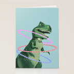 T-Rex the Hula Dancer in Green Stationery Card Gallery Image 2