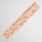 Abstract Herringbone, Striped Pattern, Orange and White Table Runner Gallery Image 3