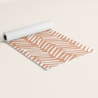Abstract Herringbone, Striped Pattern, Orange and White Yoga Mat Gallery Image 2