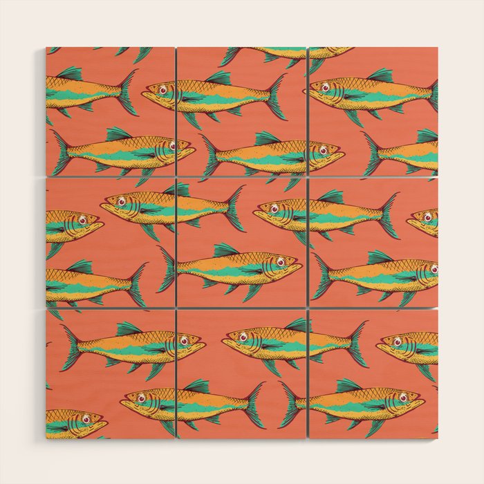 Mackerel Pattern Wood Wall Art Gallery Image 1
