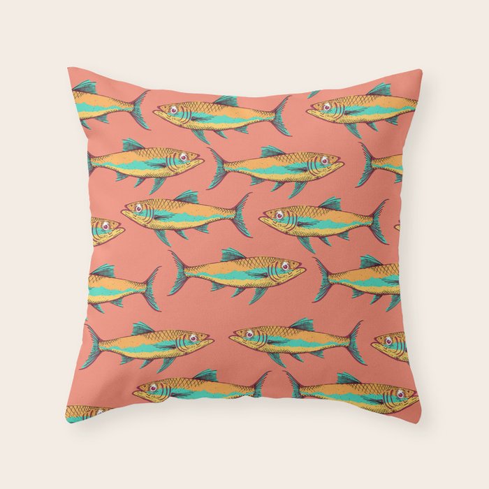 Mackerel Pattern Throw Pillow Gallery Image 1
