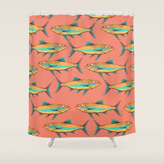 Mackerel Pattern Shower Curtain Gallery Image 1