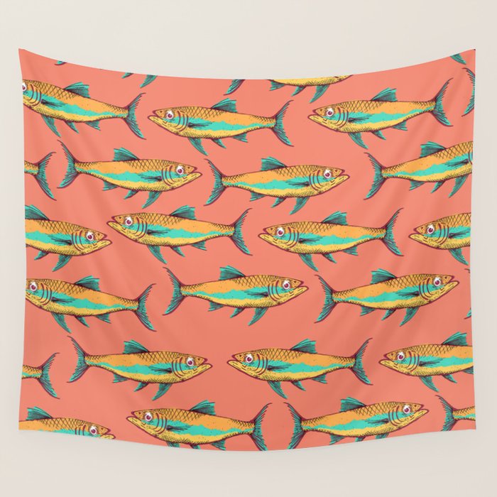 Mackerel Pattern Wall Tapestry Gallery Image 1
