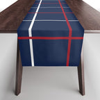Navy Red White Tattersall Table Runner Gallery Image 1