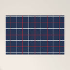 Navy Red White Tattersall Welcome Mat Gallery Image 1