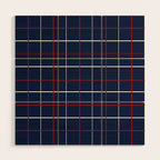 Navy Red White Tattersall Wood Wall Art Gallery Image 1