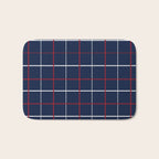 Navy Red White Tattersall Bath Mat Gallery Image 1