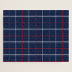 Navy Red White Tattersall Jigsaw Puzzle Gallery Image 1