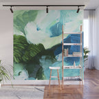 bluegreen brushstrokes Wall Mural Gallery Image 1