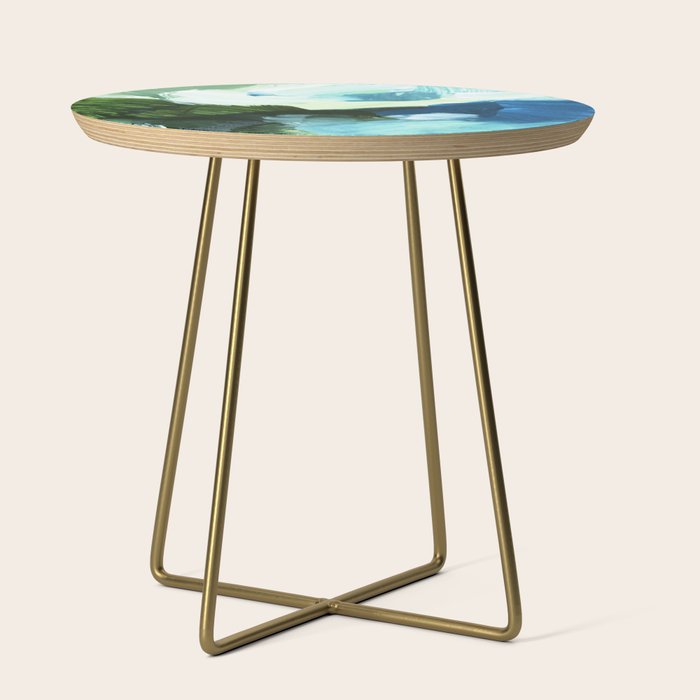 bluegreen brushstrokes Side Table Gallery Image 1