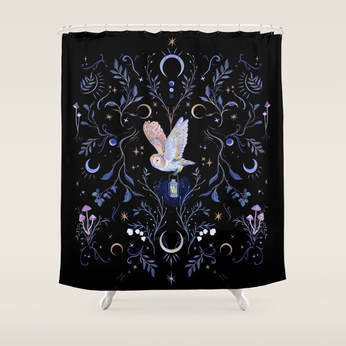 Moonlight Owl Shower Curtain Gallery Image 1