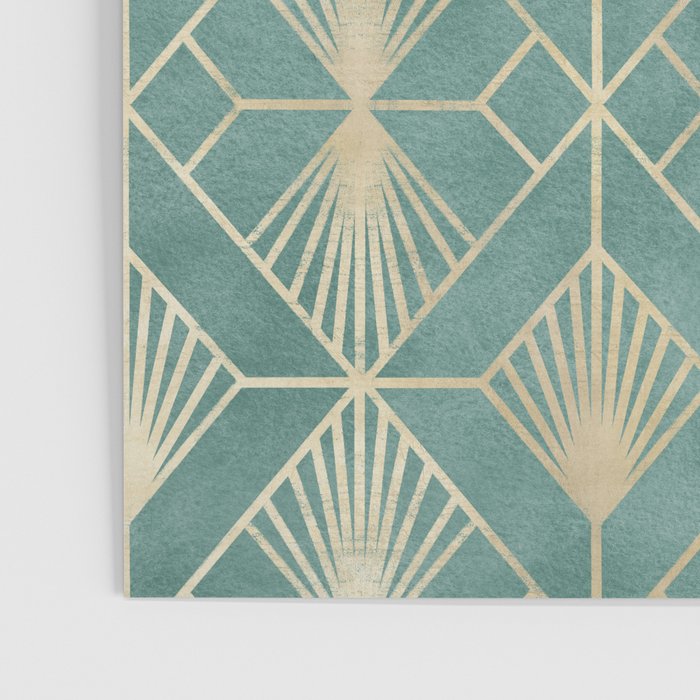 Art Deco Diamonds in Teal and Gold Poster Gallery Image 3