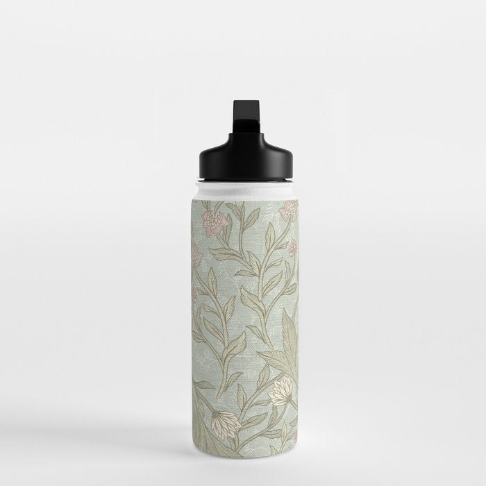 Ivy Morris Sage Green Floral Damask with Climbing Vines Water Bottle Gallery Image 3