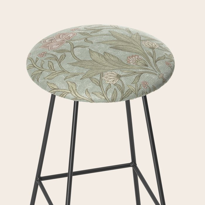 Ivy Morris Sage Green Floral Damask with Climbing Vines Stool Gallery Image 2