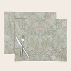 Ivy Morris Sage Green Floral Damask with Climbing Vines Placemat Gallery Image 1