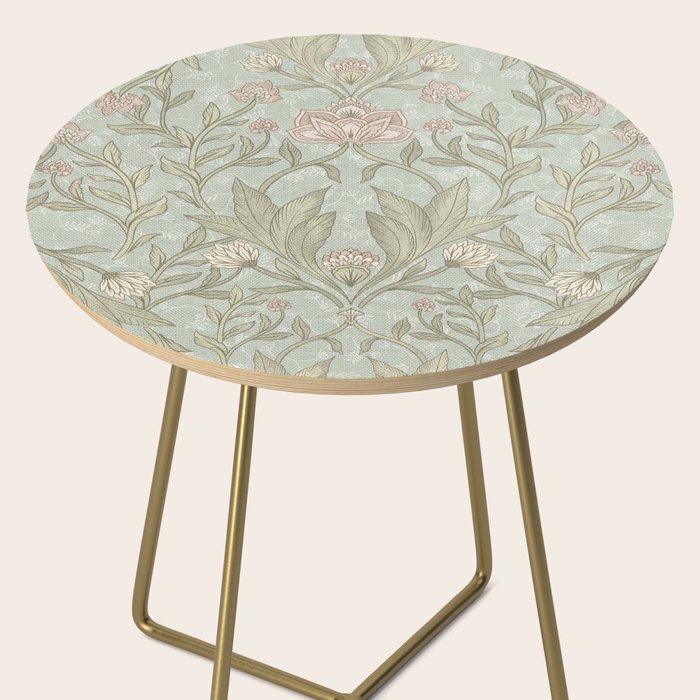 Ivy Morris Sage Green Floral Damask with Climbing Vines Side Table Gallery Image 2