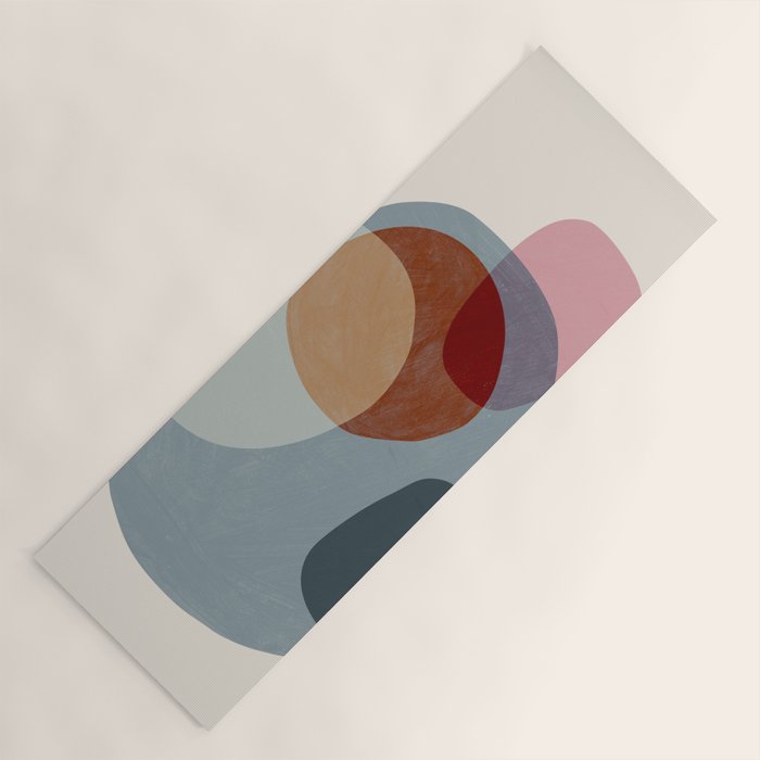 Abstract Shapes Gray Pink Rust Yoga Mat Gallery Image 1