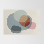 Abstract Shapes Gray Pink Rust Rug Gallery Image 2