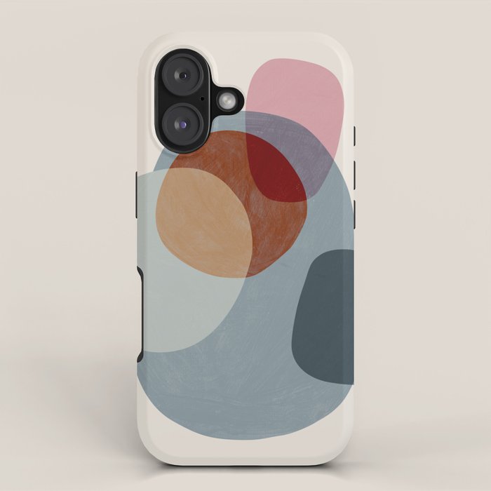 Abstract Shapes Gray Pink Rust iPhone Case Gallery Image 1
