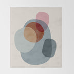 Abstract Shapes Gray Pink Rust Throw Blanket Gallery Image 2