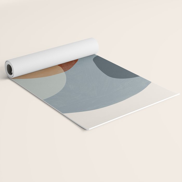 Abstract Shapes Gray Pink Rust Yoga Mat Gallery Image 2