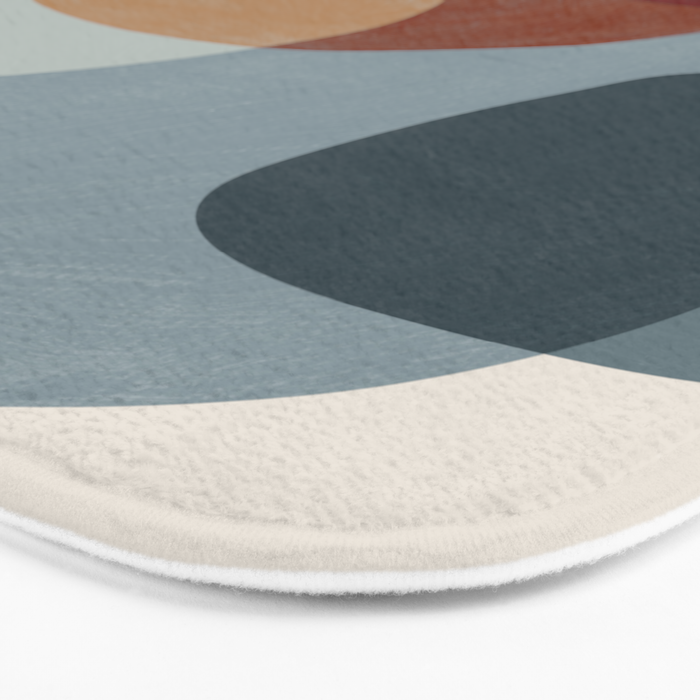 Abstract Shapes Gray Pink Rust Bath Mat Gallery Image 3