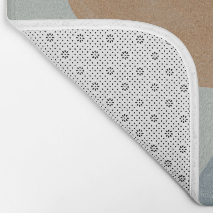 Abstract Shapes Gray Pink Rust Bath Mat Gallery Image 2