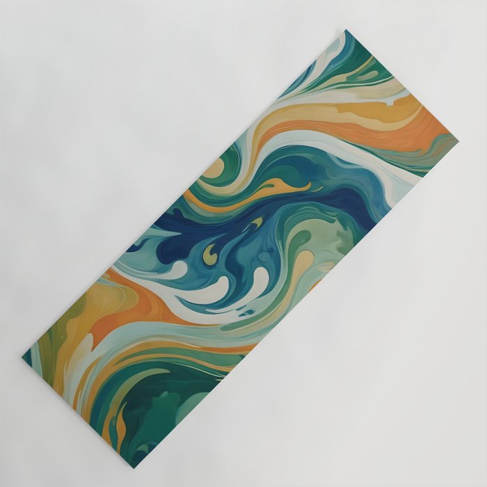 Tangerblue Waves Yoga Mat Gallery Image 1