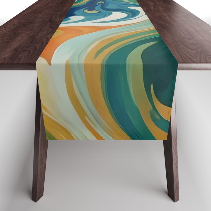 Tangerblue Waves Table Runner Gallery Image 1