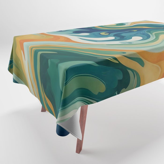 Tangerblue Waves Tablecloth Gallery Image 1