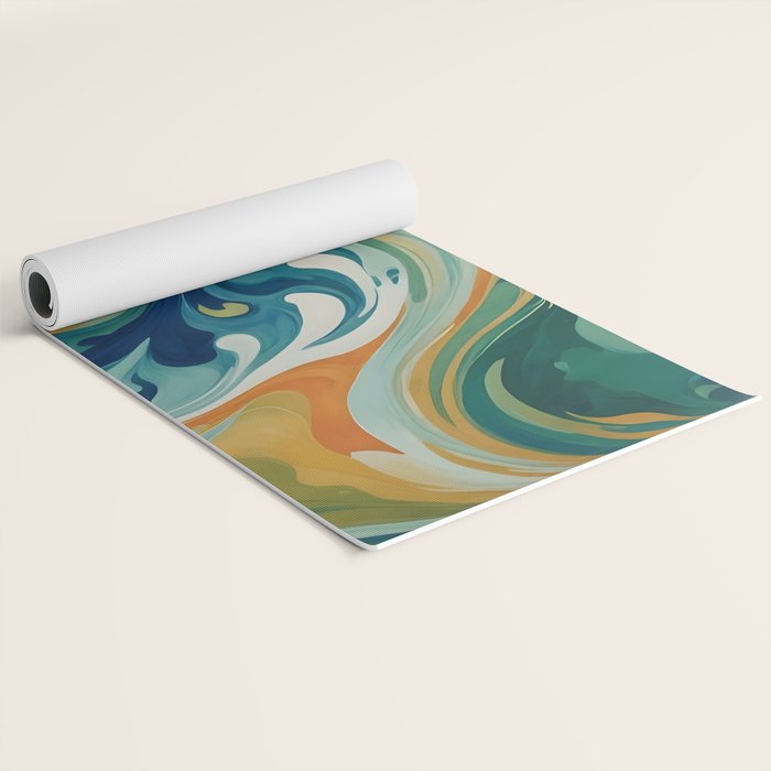 Tangerblue Waves Yoga Mat Gallery Image 2