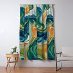 Tangerblue Waves Window Curtain Gallery Image 5